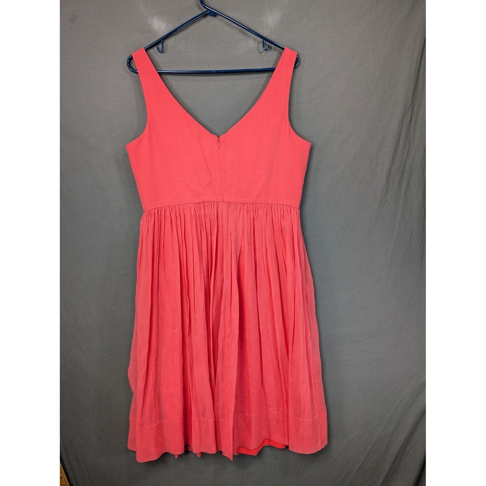 J.Crew Silk Chiffon Twist-Front Dress 98999 Pink Coral 14